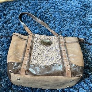 Justin Concealed Carry Light Tan Lace Handbag